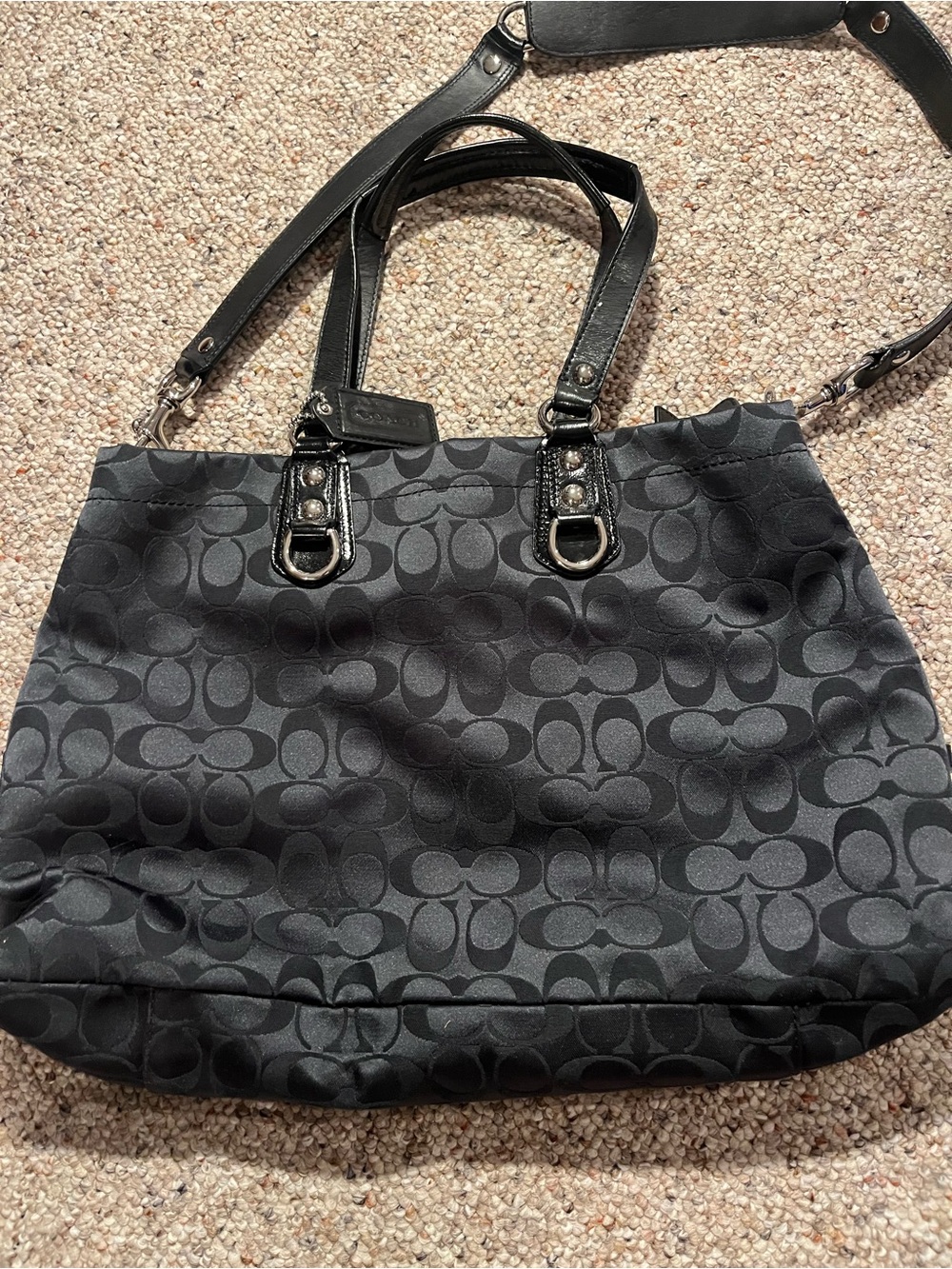 Coach Black Ashley Signature Tote Bag with Removable Strap - Picture 8 of 15